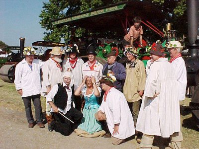 Fred Dibnah poses with Plonker's Agricultural Orchestra